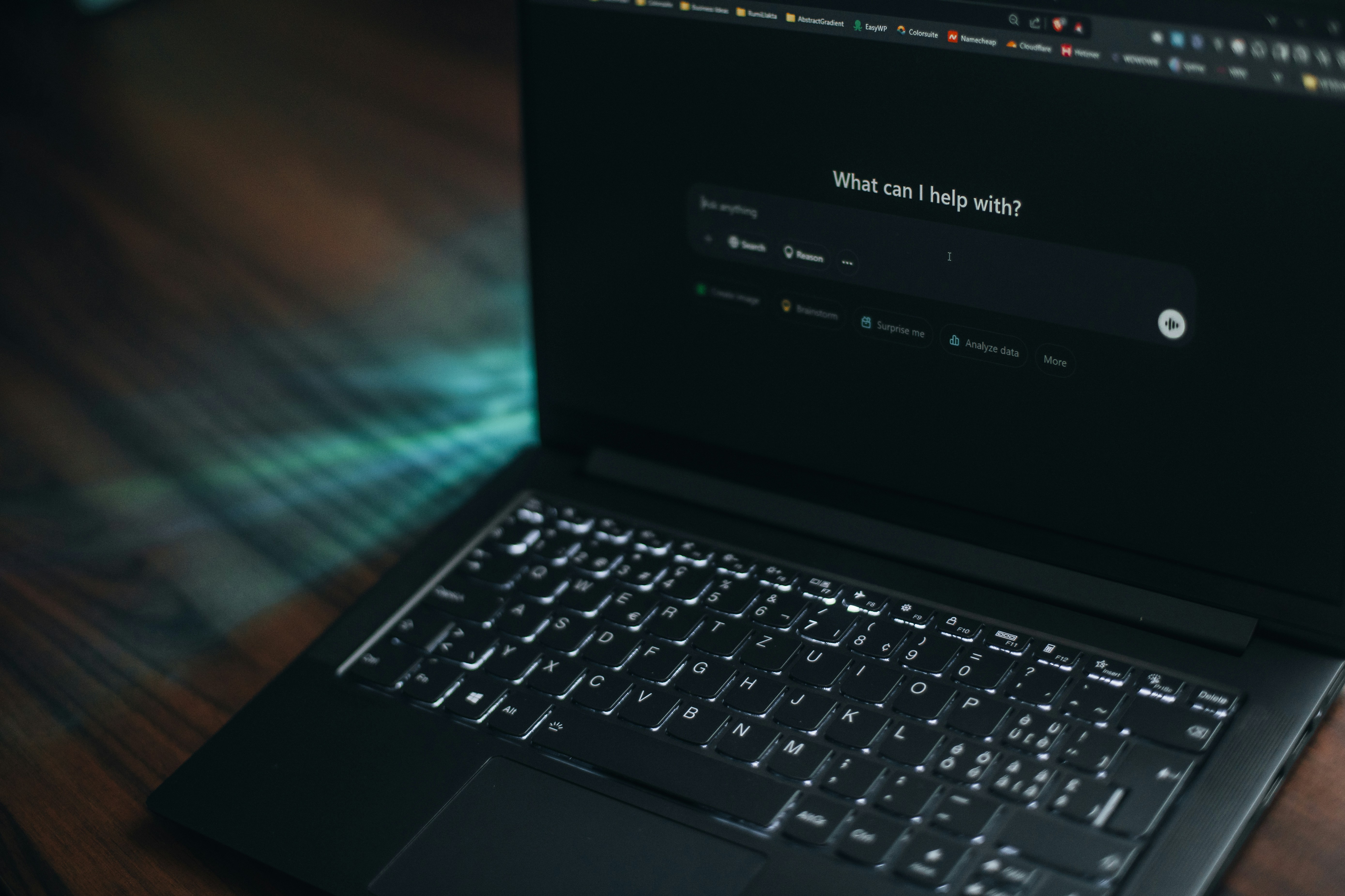 Laptop displaying an AI-powered search interface, representing the shift from traditional SEO to generative search